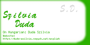 szilvia duda business card